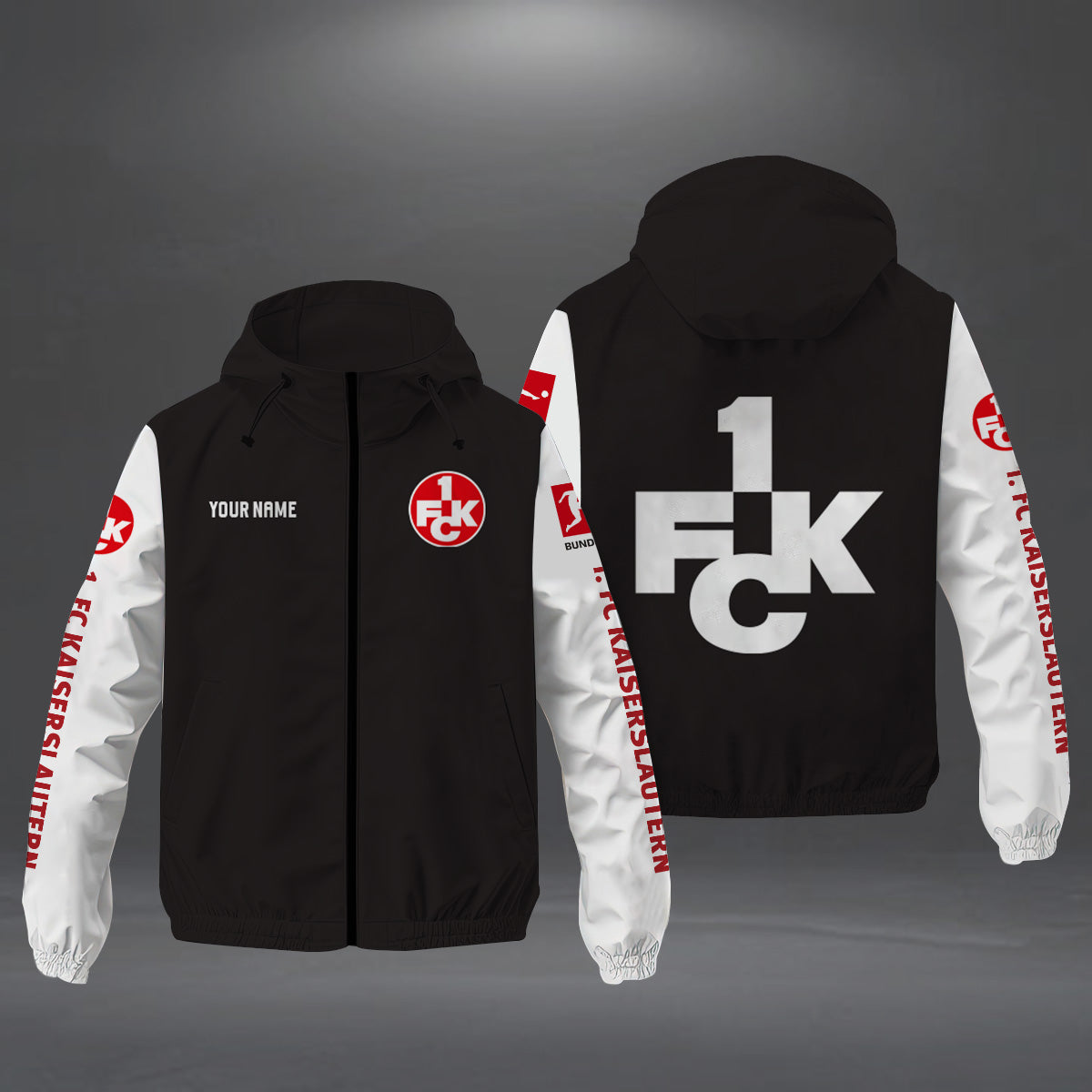 1. FC Kaiserslautern Windjacke 1.FCK Black White | Windbreaker