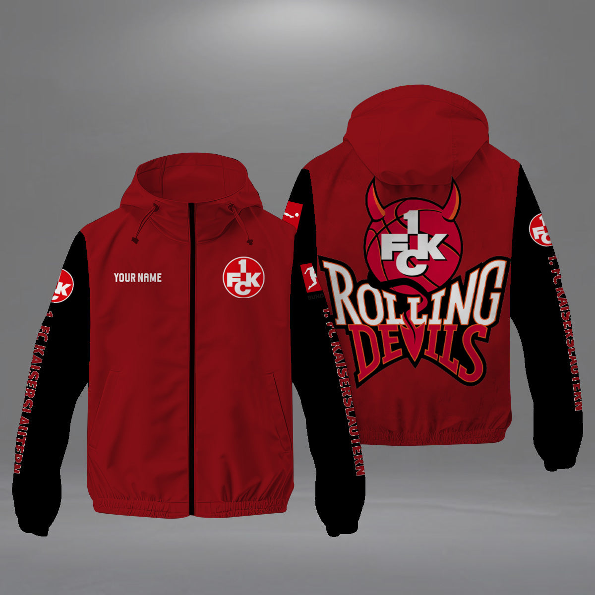 1. FC Kaiserslautern Windjacke Rolling Devils Red and Black | Windbreaker