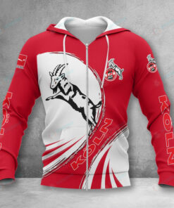 1. FC Köln Hoodie Zip Herren | Effzeh Kapuzenjacke mit Reißverschluss VITA409