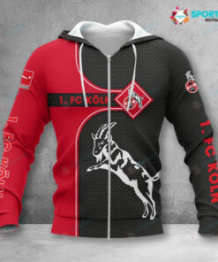 1. FC Köln Hoodie Zip Herren | Effzeh Kapuzenjacke mit Reißverschluss VITC3100