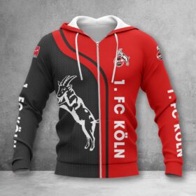 1. FC Köln Hoodie Zip Herren | Effzeh Kapuzenjacke mit Reißverschluss WINA2500
