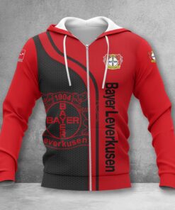 Bayer 04 Leverkusen Hoodie Zip Herren | B04 Kapuzenjacke mit Reißverschluss WINA2502