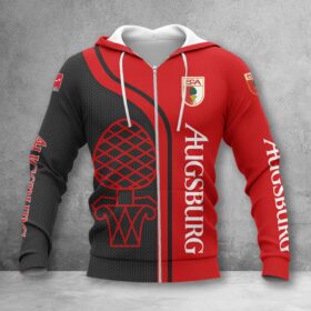 FC Augsburg Hoodie Zip Herren | FCA Kapuzenjacke mit Reißverschluss WINA2506