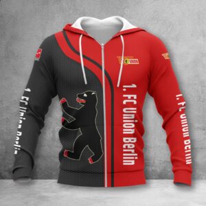 Union Berlin Hoodie Zip Herren | FCU Kapuzenjacke mit Reißverschluss WINA2513