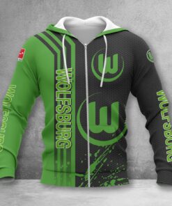 VfL Wolfsburg Hoodie Zip Herren | WOB Kapuzenjacke mit Reißverschluss WINA2757