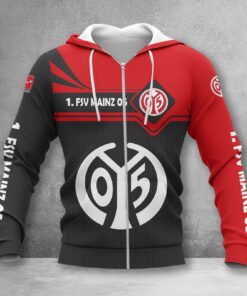 1. FSV Mainz 05 Hoodie Zip Herren | Mainz 05 Kapuzenjacke mit Reißverschluss WINA3155