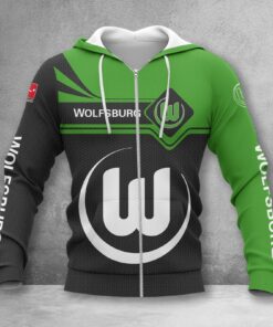 VfL Wolfsburg Hoodie Zip Herren | WOB Kapuzenjacke mit Reißverschluss WINA3170