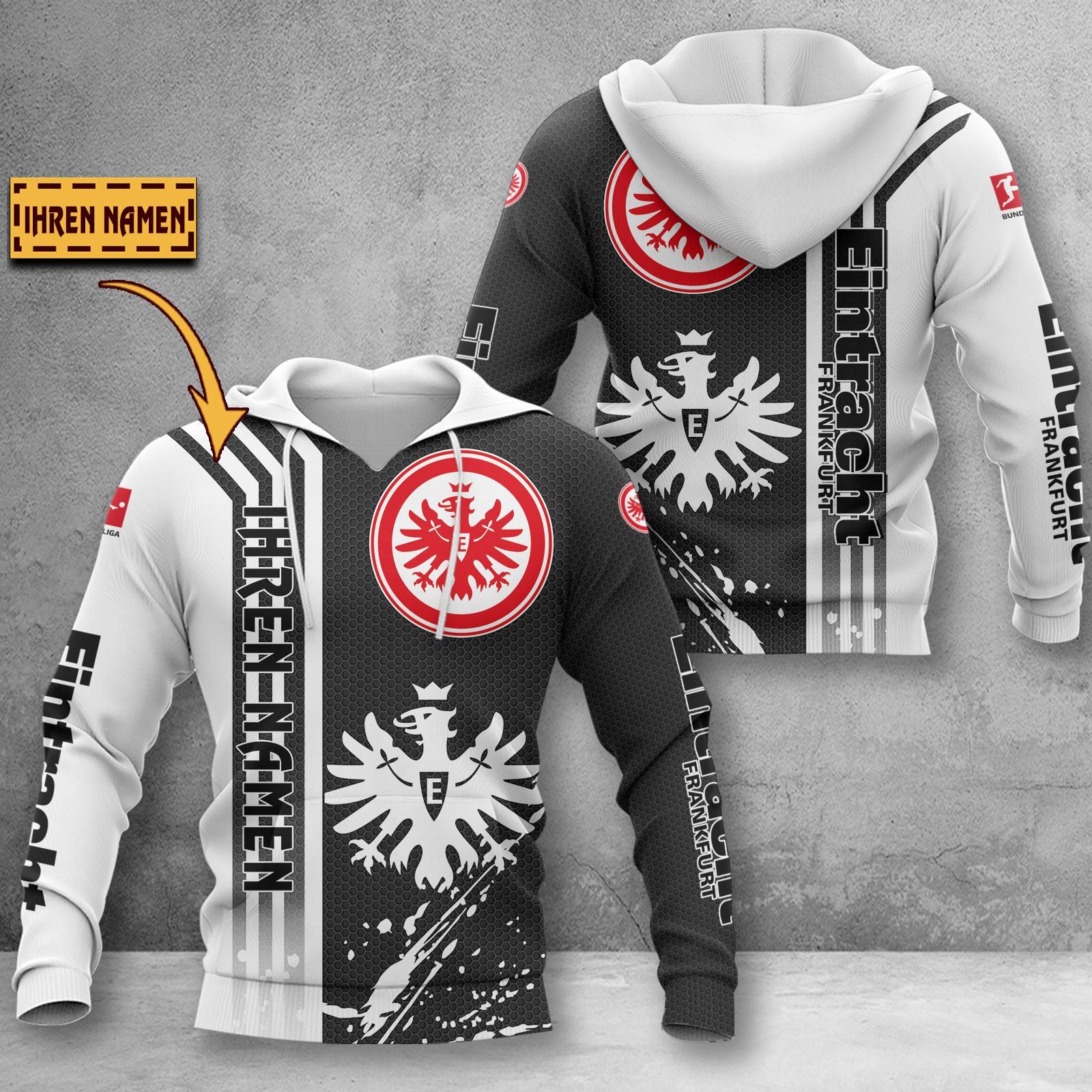 Eintracht Frankfurt Hoodie Herren | SGE Kapuzenpullover WINA3217