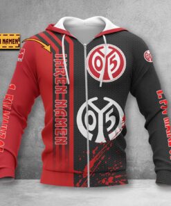1. FSV Mainz 05 Hoodie Zip Herren | Mainz 05 Kapuzenjacke mit Reißverschluss WINA3213