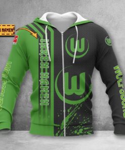 VfL Wolfsburg Hoodie Zip Herren | WOB Kapuzenjacke mit Reißverschluss WINA3228