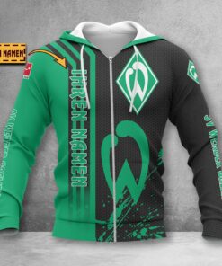 Werder Bremen Hoodie Zip Herren | SVW Kapuzenjacke mit Reißverschluss WINA3229