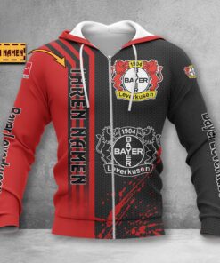 Bayer 04 Leverkusen Hoodie Zip Herren | B04 Kapuzenjacke mit Reißverschluss WINA3214
