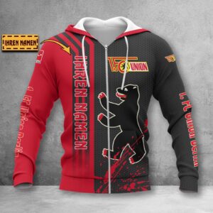 Union Berlin Hoodie Zip Herren | FCU Kapuzenjacke mit Reißverschluss WINA3225