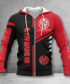 1. FSV Mainz 05 Hoodie Zip Herren | Mainz 05 Kapuzenjacke mit Reißverschluss WINA3524