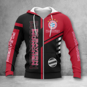 Bayern München Hoodie Zip Herren | FCB Kapuzenjacke mit Reißverschluss WINA3530