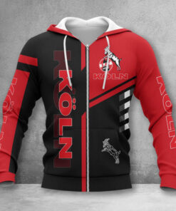 1. FC Köln Hoodie Zip Herren | Effzeh Kapuzenjacke mit Reißverschluss WINA3467