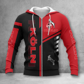 1. FC Köln Hoodie Zip Herren | Effzeh Kapuzenjacke mit Reißverschluss WINA3467