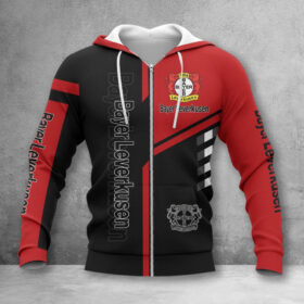 Bayer 04 Leverkusen Hoodie Zip Herren | B04 Kapuzenjacke mit Reißverschluss WINA3469