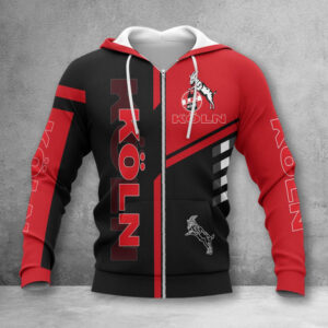 1. FC Köln Hoodie Zip Herren | Effzeh Kapuzenjacke mit Reißverschluss WINA3523