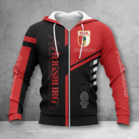 FC Augsburg Hoodie Zip Herren | FCA Kapuzenjacke mit Reißverschluss WINA3529
