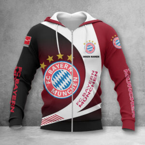 Bayern München Hoodie Zip Herren | FCB Kapuzenjacke mit Reißverschluss WINA11458