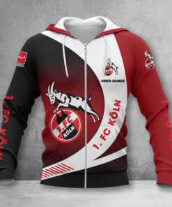 1. FC Köln Hoodie Zip Herren | Effzeh Kapuzenjacke mit Reißverschluss WINA11451