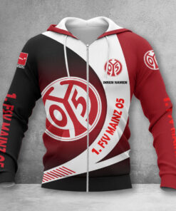 1. FSV Mainz 05 Hoodie Zip Herren | Mainz 05 Kapuzenjacke mit Reißverschluss WINA11452