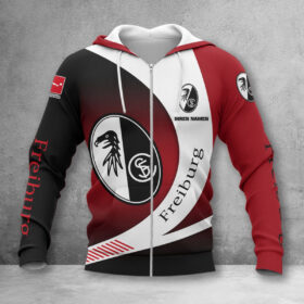 SC Freiburg Hoodie Zip Herren | SCF Kapuzenjacke mit Reißverschluss WINA11461