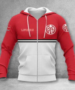 1. FSV Mainz 05 Hoodie Zip Herren | Mainz 05 Kapuzenjacke mit Reißverschluss WINA11834