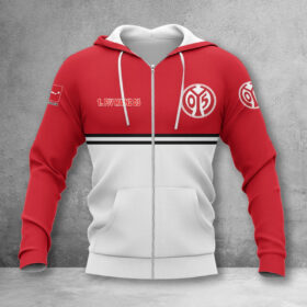 1. FSV Mainz 05 Hoodie Zip Herren | Mainz 05 Kapuzenjacke mit Reißverschluss WINA11834