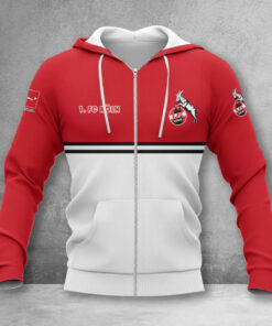 1. FC Köln Hoodie Zip Herren | Effzeh Kapuzenjacke mit Reißverschluss WINA11833