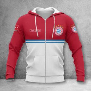 Bayern München Hoodie Zip Herren | FCB Kapuzenjacke mit Reißverschluss WINA11840