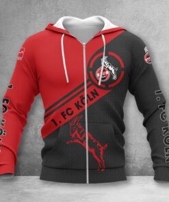 1. FC Köln Hoodie Zip Herren | Effzeh Kapuzenjacke mit Reißverschluss WINA2853