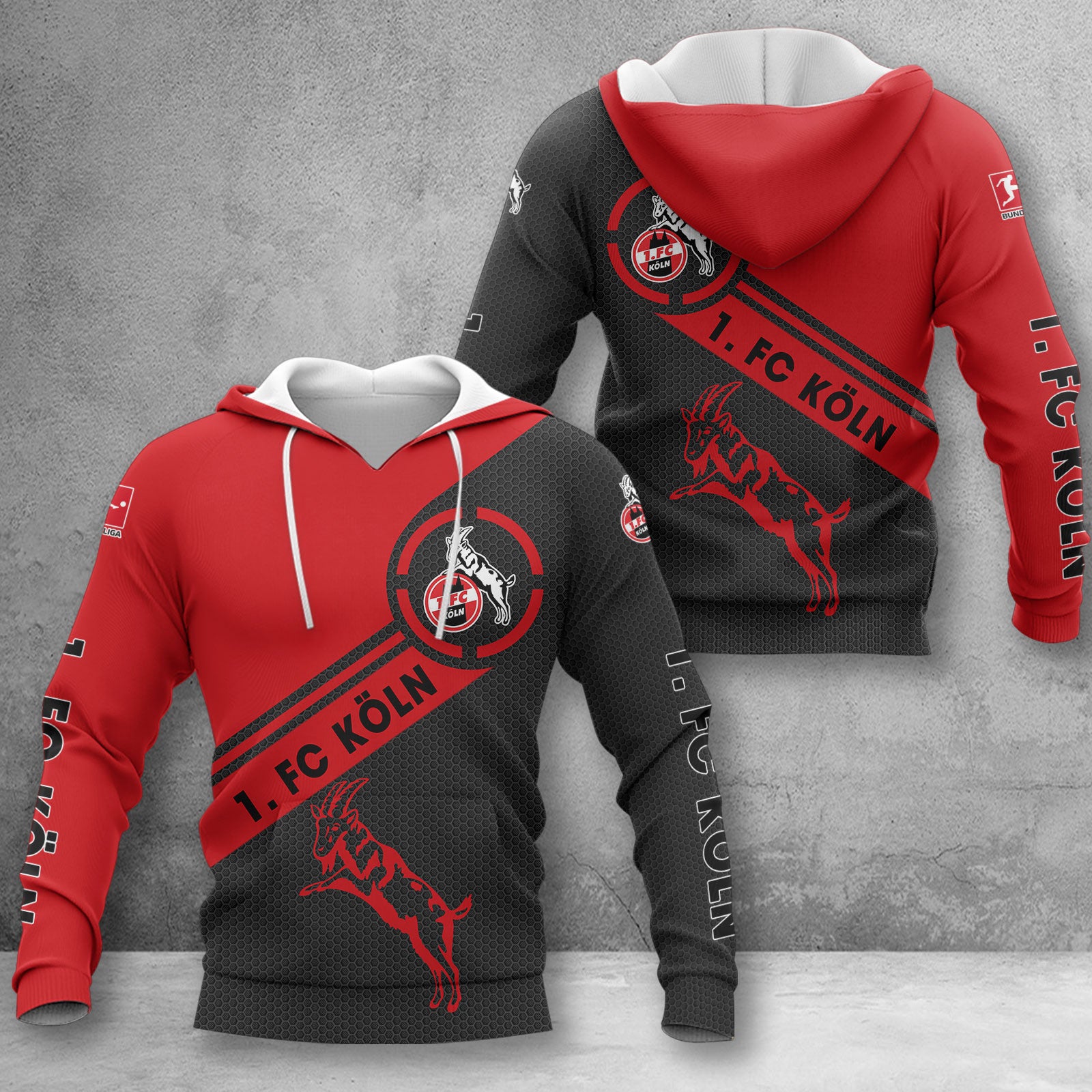 1. FC Köln Hoodie Herren | Effzeh Kapuzenpullover WINA2853