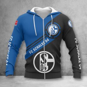Schalke 04 Hoodie Zip Herren | S04 Kapuzenjacke mit Reißverschluss WINA2864