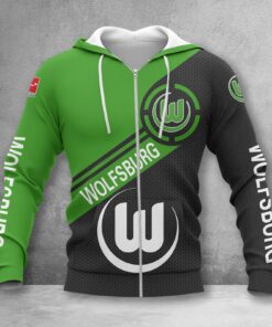 VfL Wolfsburg Hoodie Zip Herren | WOB Kapuzenjacke mit Reißverschluss WINA2869