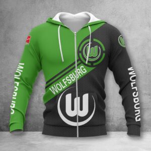 VfL Wolfsburg Hoodie Zip Herren | WOB Kapuzenjacke mit Reißverschluss WINA2869