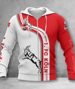 1. FC Köln Hoodie Zip Herren | Effzeh Kapuzenjacke mit Reißverschluss WINA2797