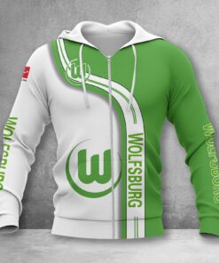 VfL Wolfsburg Hoodie Zip Herren | WOB Kapuzenjacke mit Reißverschluss WINA2813