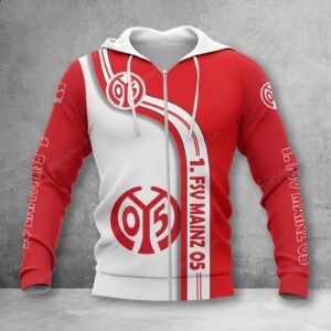 1. FSV Mainz 05 Hoodie Zip Herren | Mainz 05 Kapuzenjacke mit Reißverschluss WINA2798