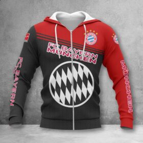Bayern München Hoodie Zip Herren | FCB Kapuzenjacke mit Reißverschluss WINA2916