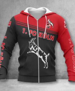 1. FC Köln Hoodie Zip Herren | Effzeh Kapuzenjacke mit Reißverschluss WINA2909