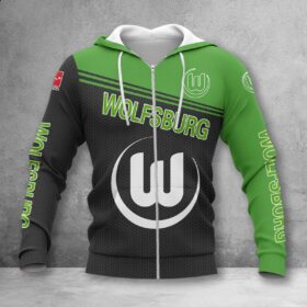 VfL Wolfsburg Hoodie Zip Herren | WOB Kapuzenjacke mit Reißverschluss WINA2925