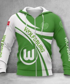 VfL Wolfsburg Hoodie Zip Herren | WOB Kapuzenjacke mit Reißverschluss WINA2460