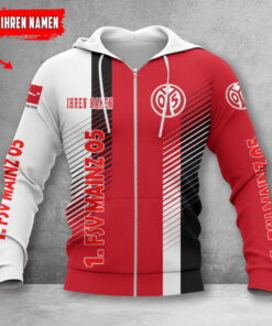 1. FSV Mainz 05 Hoodie Zip Herren | Mainz 05 Kapuzenjacke mit Reißverschluss WINA10719