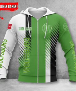 VfL Wolfsburg Hoodie Zip Herren | WOB Kapuzenjacke mit Reißverschluss WINA10734
