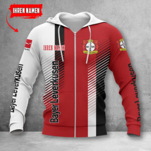 Bayer 04 Leverkusen Hoodie Zip Herren | B04 Kapuzenjacke mit Reißverschluss WINA10720