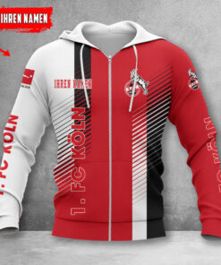 1. FC Köln Hoodie Zip Herren | Effzeh Kapuzenjacke mit Reißverschluss WINA10718