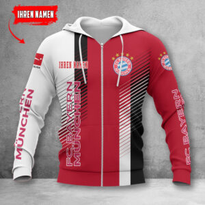 Bayern München Hoodie Zip Herren | FCB Kapuzenjacke mit Reißverschluss WINA10725