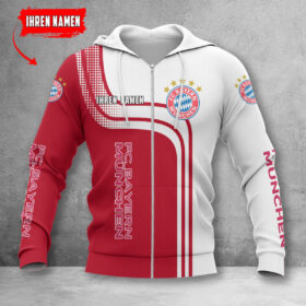 Bayern München Hoodie Zip Herren | FCB Kapuzenjacke mit Reißverschluss WINA60125